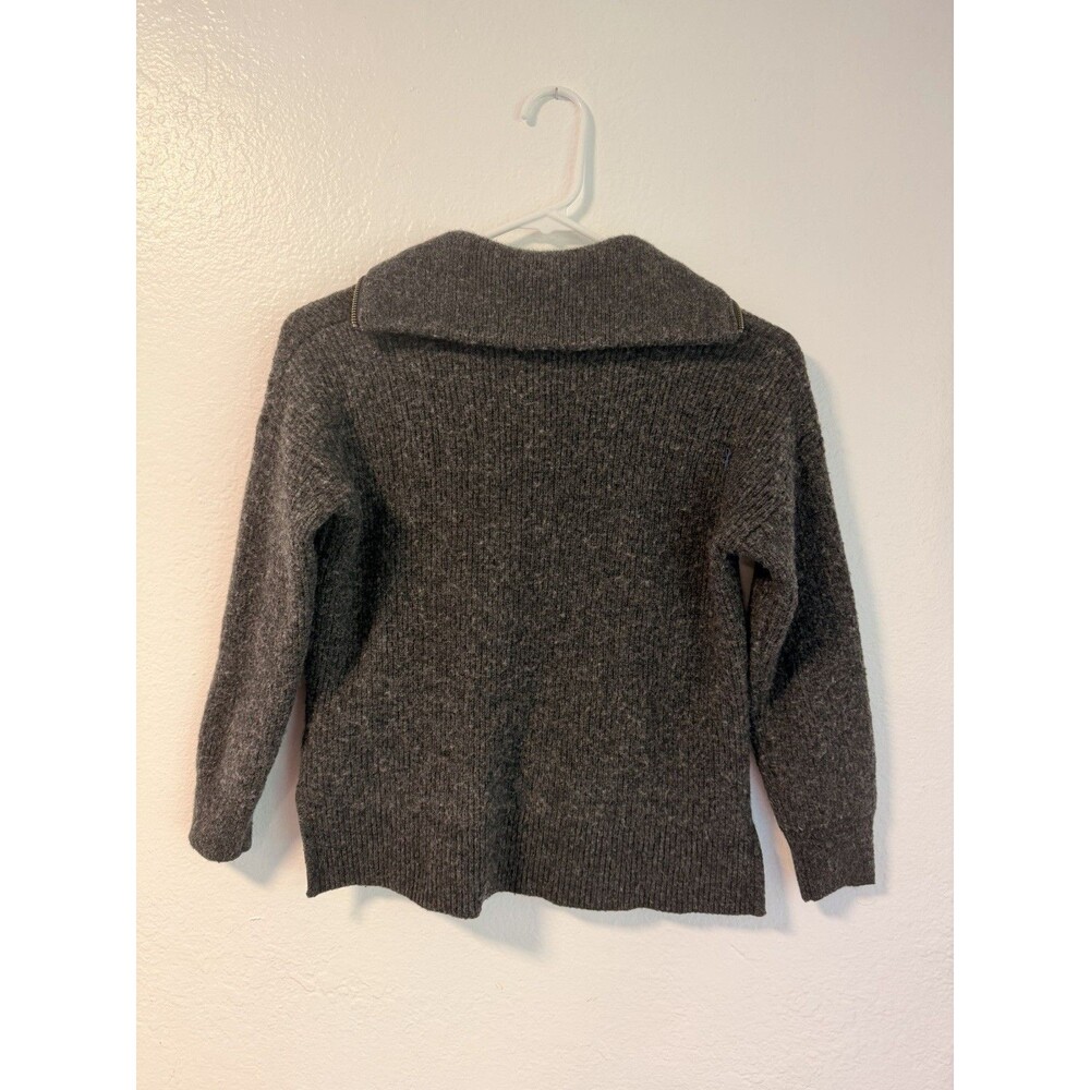 Madewell Merino Wool Blend Half Zip Sweater Gray Pocket Pullover Womens Small - Picture 4 of 10